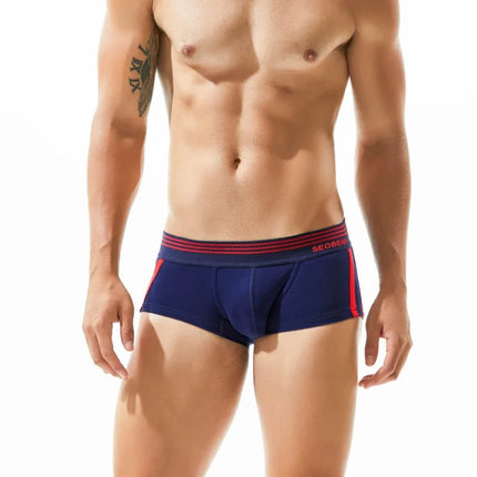 Simple solid color, men's boxers, cotton, men's U-convex shorts, comfortable men's boxers 80207