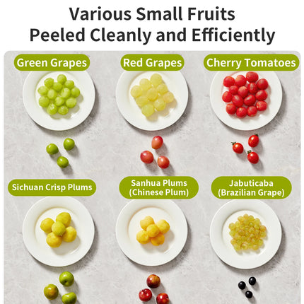 Household Kitchen Appliances Fully Automatic Fruit Peeler Machine 10-Second Fast Peeling for Grapes Dual-Mode Electric Peeler