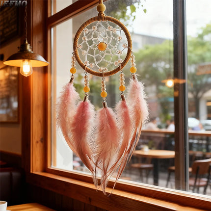 Feather Wind Chime Pendant Car Pendant Outdoor Garden Decoration Sun Catcher Bedroom Art Decoration Holiday Party Home Decor