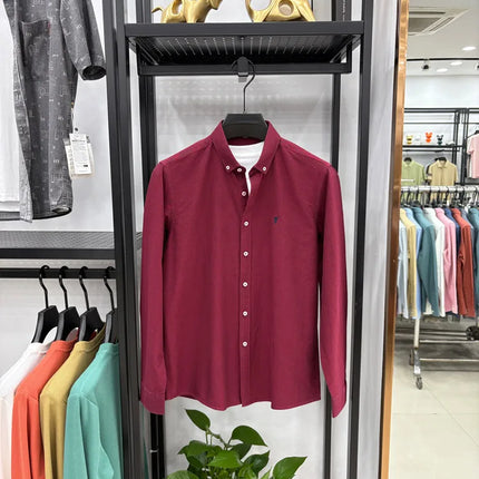 100% Cotton Corduroy Shirt - Green Long Sleeve M-4XL - Spring Autumn Slim Fit Candy Color Collection