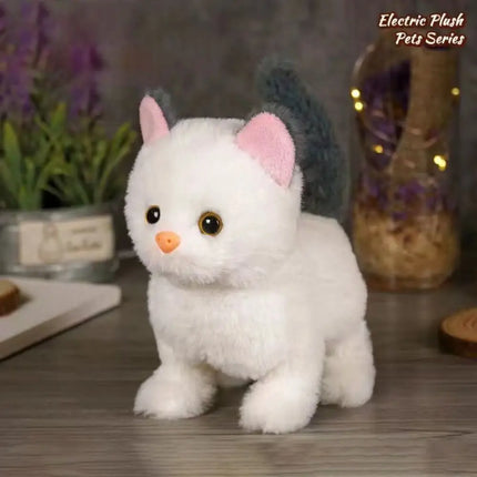 Simulated Robot Kitten Wagging Interactive Kitten Plush Toy Walking Makes You Happy Kitten Robot Electric Pet