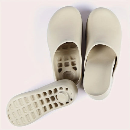 Women's Solid Color Closed Toe Mules Clogs Breathable Side Openings EVA Thick Sole designer shoes