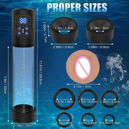 Automatic Rechargeable Penis Pump Vacuum Masturbator and Extender Trainer for Penis Enlargement Sex Products