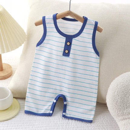 Summer Sleeveless Baby Rompers 0-2Y Striped Onesies for Newborn Baby Boy Infant Girl Striped Jumpsuit Baby Clothing