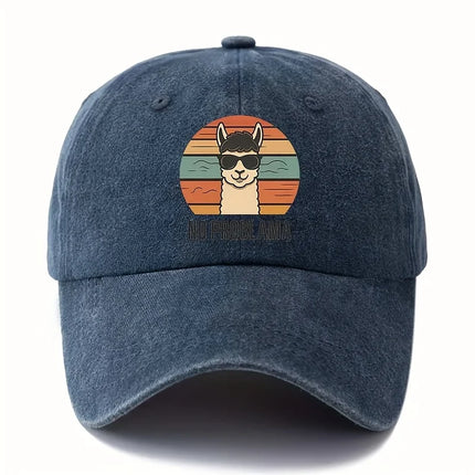 Male and female cartoon alpaca baseball cap with curved brim suitable for outdoor activities such as camping and travel