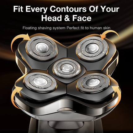 Kensen S28 Head Shaver for Men Electric Beard Trimmer 5D Floating Head Razor Nose Hair Trimmer Men's 5 in 1 Grooming Kit Barber