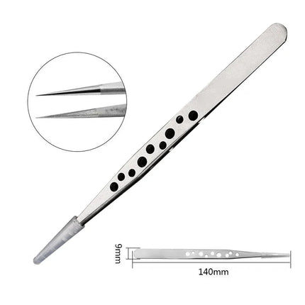 Gemerry  Eyelash Extension Tweezers With Fiber Tips Golden Stainless Steel High Precision Tweezer for Volume Fans Makeup Tools
