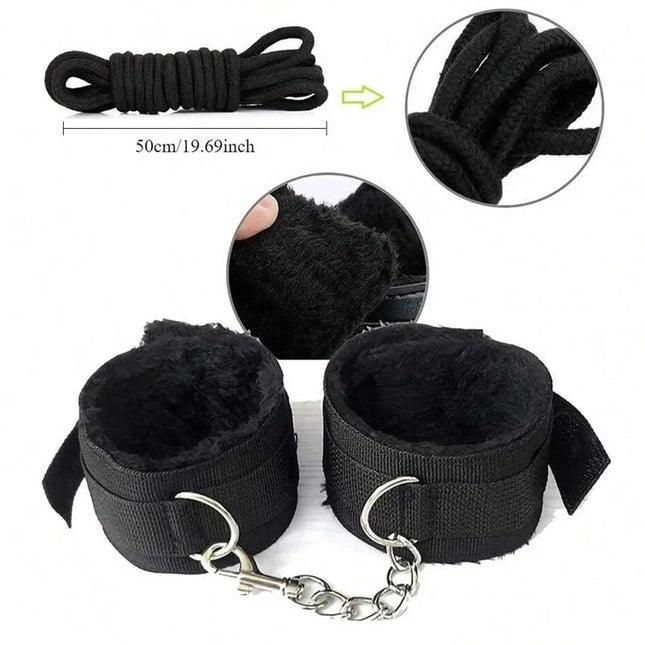 Sex Toy BDSM Leather Whip  Plush Sex Handcuffs Nipple Clamps Whip Spanking Sex Metal Anal Plug Butt Bdsm Bondage Adult Games18+