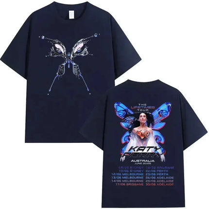 The Lifetimes World Tour T-shirt Katy Perry Merch T Shirt Oversize Y2k Women Men Causal Cotton Short Sleeve Harajuku Streetwear