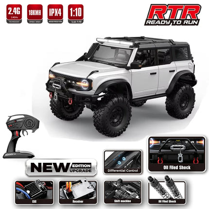 Huangbo R1001 1/10 Rc Car 2.4g Full Scale Simulation Climbing Off-Road Vehicle Model Adult Boys Remote Control Toys Xmas Gift