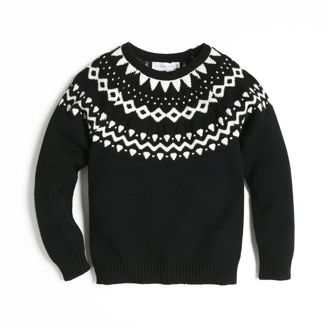 Kids Clothes Knitted Sweater O-Neck Girls Boys Baby Knitted Tops Children Brother Sister Holiday Clothing
