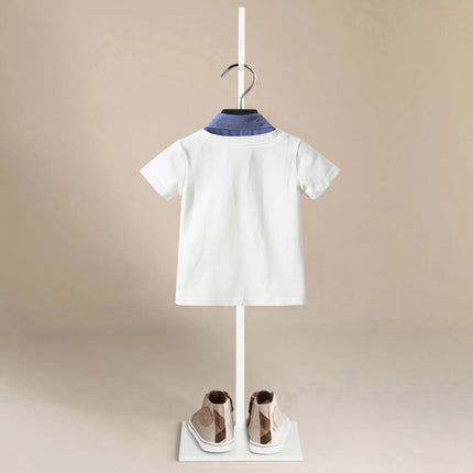 Summer Baby Boys Clothes Shirt Short Sleeve Tee Tops Fashion Toddler Children Sport  Shirts Little Kids Outfits Fake Two