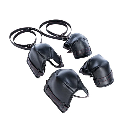 Adult Toys BDSM Set with Unisex Collar Crawling Knees Elbow Handcuffs for Puppy Role Play Hooded Costume Couple Sex Games Adult