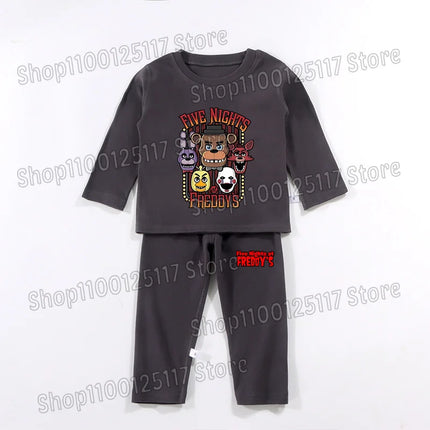 FNAF Pajamas Pants Set Children Thermal Underwear Suit Anime Five Nights at Freddy's Cool Clothing Suits Boys Girls Loungewear Gift