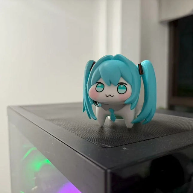 Doro Hatsune Miku Action Figures Q Version PVC Anime Model Figures Kawaii Cartoon Cute Desktop Decoration Toy Doll Gift
