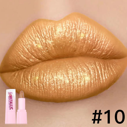 USHAS New Pearlescent & Matte Lipstick Long-Lasting Transfer-Proof Waterproof Non-Stick Cup Formula