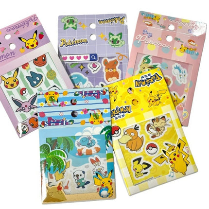 Genuine Pokemon Journal Stickers 10pcs Pack Cute Pikachu Squirtle Bulbasaur Eevee Psyduck Scrapbooking Stationery Gifts