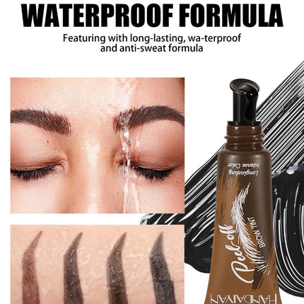 5 Color Peel-off Eyebrow Gel Cream Quick-Drying Lasting Tearing Eyebrow Dye Glue Waterproof Brow Tattoo Eyebrow Enhancer Tint