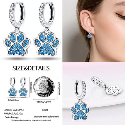 Luminous Shell Women Earrings Original 925 Sterling Silver Pave CZ Star Moon Hoop Earrings Engagement Wedding Jewelry