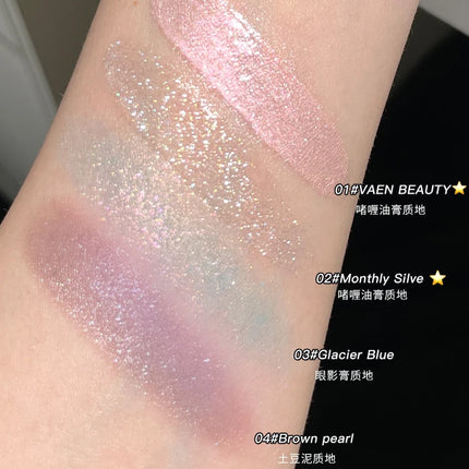 Gellas Eyeshadow Highgloss Creamy Multi-use Pearl Shimmer Highlighter Glitter Waterproof Longlasting Face Contouring Body Makeup