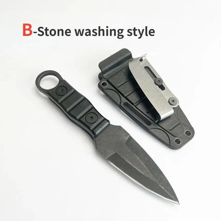 Outdoor small straight knife, high hardness, camping EDC portable knife, multifunctional knife  K sheath