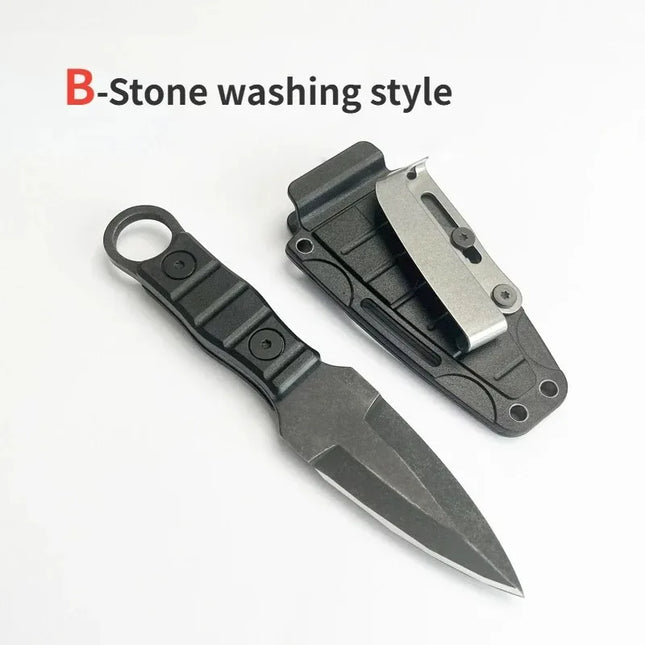 Outdoor small straight knife, high hardness, camping EDC portable knife, multifunctional knife  K sheath