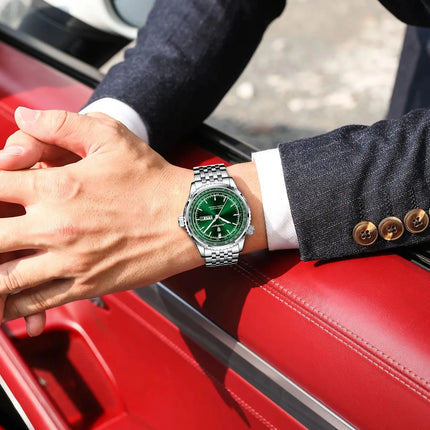 POEDAGAR Fashion Watches For Man Stainless Steel Date Week Quartz Men Clock Waterproof Luminous Luxury Military Men's Wristwatch