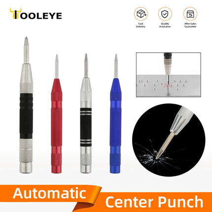 TOOLEYE Automatic Center Punch Kerner Woodworking Metal Drill Adjustable Spring Loaded Marker Hand Tools Sets Carpenter Tool