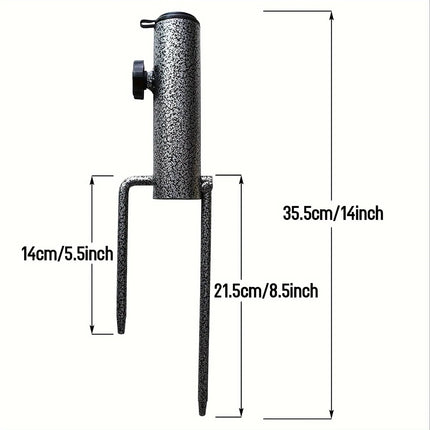 Portable Umbrella Base Metal Bracket Is Suitable for Flag Fishing Rod Outdoor Park Beach Ground Soil Grass Use Umbrella Base
