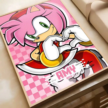 Kawaii Sonic Anime Poster Wall Art Waterproof / Kawaii Sonic Wall Poster