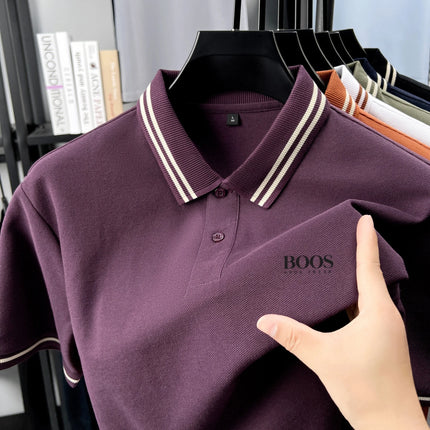 100% pure cotton high-quality T-shirt summer new men's short sleeve business casual polo shirt exquisite brand embroidered top
