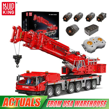 Mould King 17065 Technical Car Toys The Red Grove GMK Crane Building Block Enginerring Truck Brick Set Kids Christmas Gift