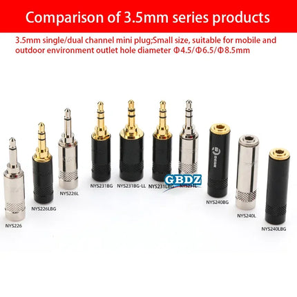 Gold-plated Jack 3.5mm  Single Channel3 Pole Female Plug 1/8″ Headphone Notebook Microphone Audio Interface Extension Cable Plug