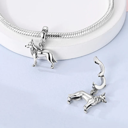 Hot Sale 925 Sterling Silver Puppy Beads & Teddy & Golden Retriever Dangle Charm Fits Bracelet Beloved Pet Pendant Gifts