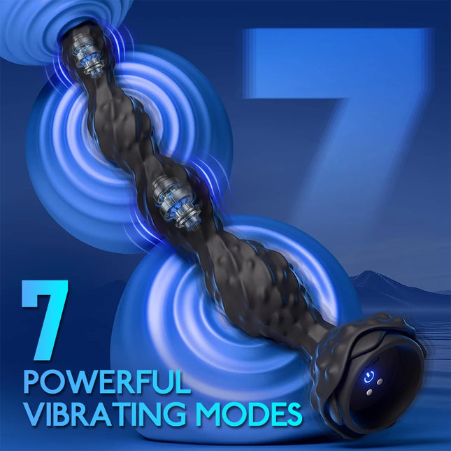 Remote Control Anal Bead Vibrator 7 Vibration Modes Prostate Massager Vibrating Butt Plug Adult Sex Toys for Men Women