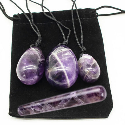 3pc/4pc Yoni Egg Women Kege Exercise Ball Set Natural Jade Stone Yoni Wand Train Pelvic Muscles Vaginal Massage Wellness Health