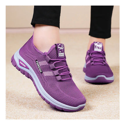 Women Casual Sports Shoes Breathable Lightweight Sneakers Anti-slip Flats Outdoor Running Walking Shoes Female Vulcanized Shoes