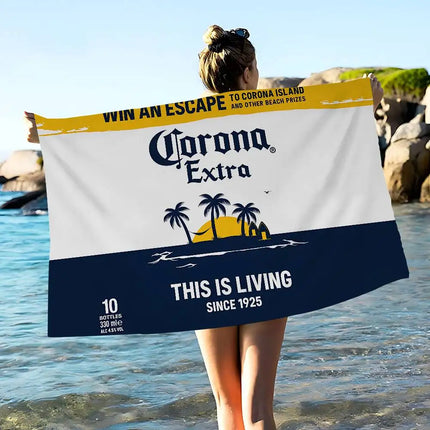 C-Corona E-Extra Beer Bath Towel Microfiber Soft Water Absorbing Breathable For Girl Kids Decorative Cartoon Beach Towel