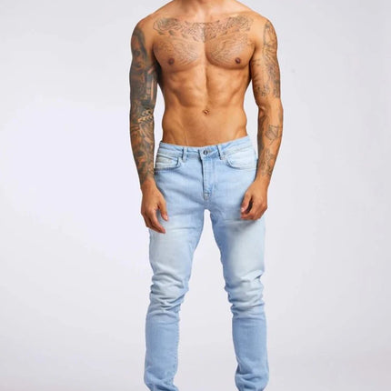 Mens Jeans Elastic Skinny Solid Color Stretch Pencil Pants Slim Fit Denim Jeans Jogging Streetwear Cowboy Casual Trousers Blck