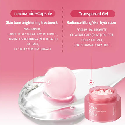 Pink Niacinamide Capsule Cream Moisturizing, Brightening, Delicate and Moisturizing Facial lotion Cream