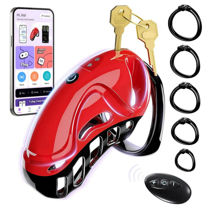 App Remote Control Vibrating Chastity Lock Male Chastity Penis Lock Abstinence Bondage Adult Erotic Sex Toys for Men 18+