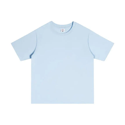 250GSM Customized Printed LOGO Solid 100% Cotton T-shirts Basic Tee Casual Oversized Drop Shoulder Quality Short T-shirt Men