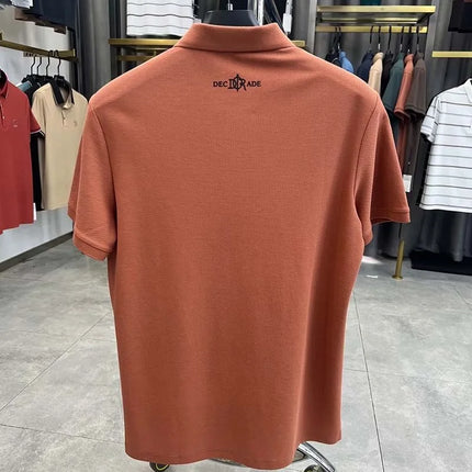 100% Pure Cotton High-End Fashionable Short Sleeve Summer New High-Quality Men's Business Casual Polo Shirt Luxury Brand T-Shirt