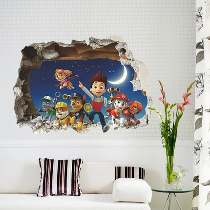 Cartoon 3d Paw Patrol Wall Stickers For Kids Rooms Living Room Boys Girls Children Bedroom PARTY DIY Home Decor