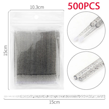 500/1000PCS Micro Brushes Eyelash Brushes Crystal Swab Microbrushes Eyelash Extension Tools Grafting Lash Removing Applicators