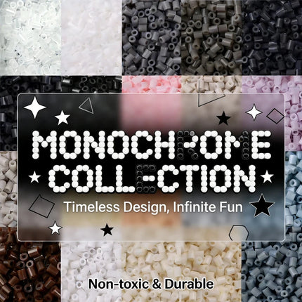 2.6mm Bulk Black&White Color Series Perler Beads Refill Pack 1000pcs Fusible DIY Art Craft Fuse Beads for Mosaic Puzzle