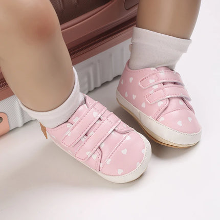 White Baby Shoes Girls Lovely Heart Embroidery Casual Sneakers Non-slip Infant Kids Christening