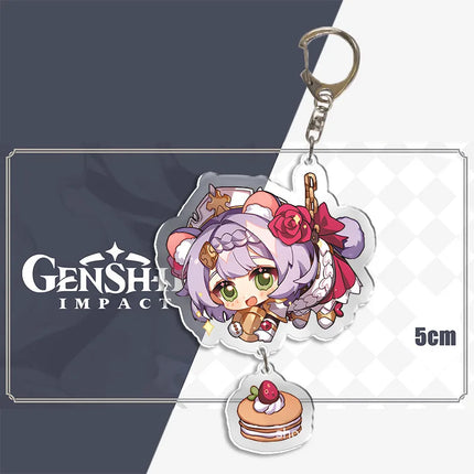 Genshin Impact Keychain Pendant ZhongLi Klee Raiden Shogun Xiao Wendi LingHua Car keyring Women Bag Charms Anime Game key chains