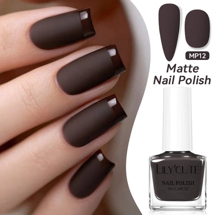 LILYCUTE 7ml Matte Nail Polish Velvet Effect Pearl Shell  Air Dry Nail Art Varnish No Need Lamp Manicure Glitter Nail Care Polis