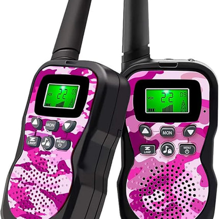 2 Pack Kids Walkie Talkies with Flashlight & LCD Screen, 3 Miles Long Range, Perfect for Outdoor Adventures, Camping and Hiking